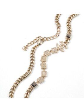 Chanel Choker Gold Coco Mark Logo Rhinestone